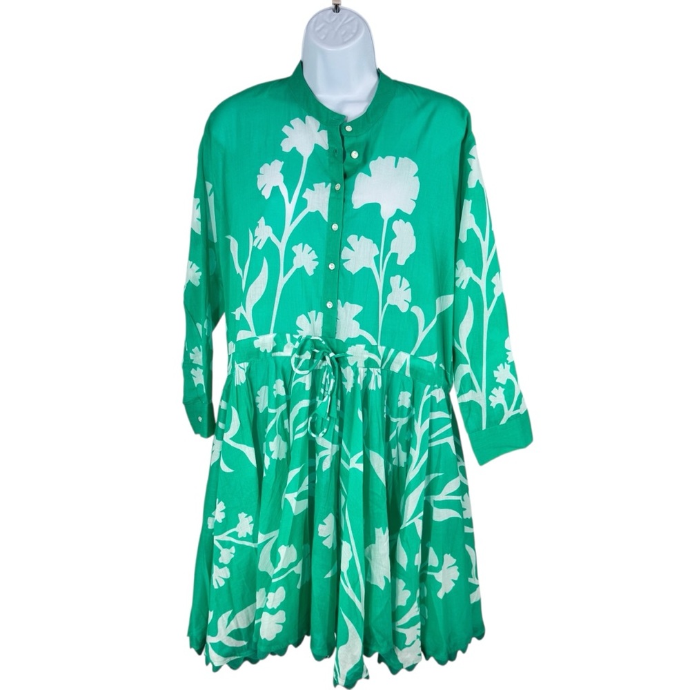 Juliet Dunn Green and White Floral Mini Dress - Picture 4 of 11
